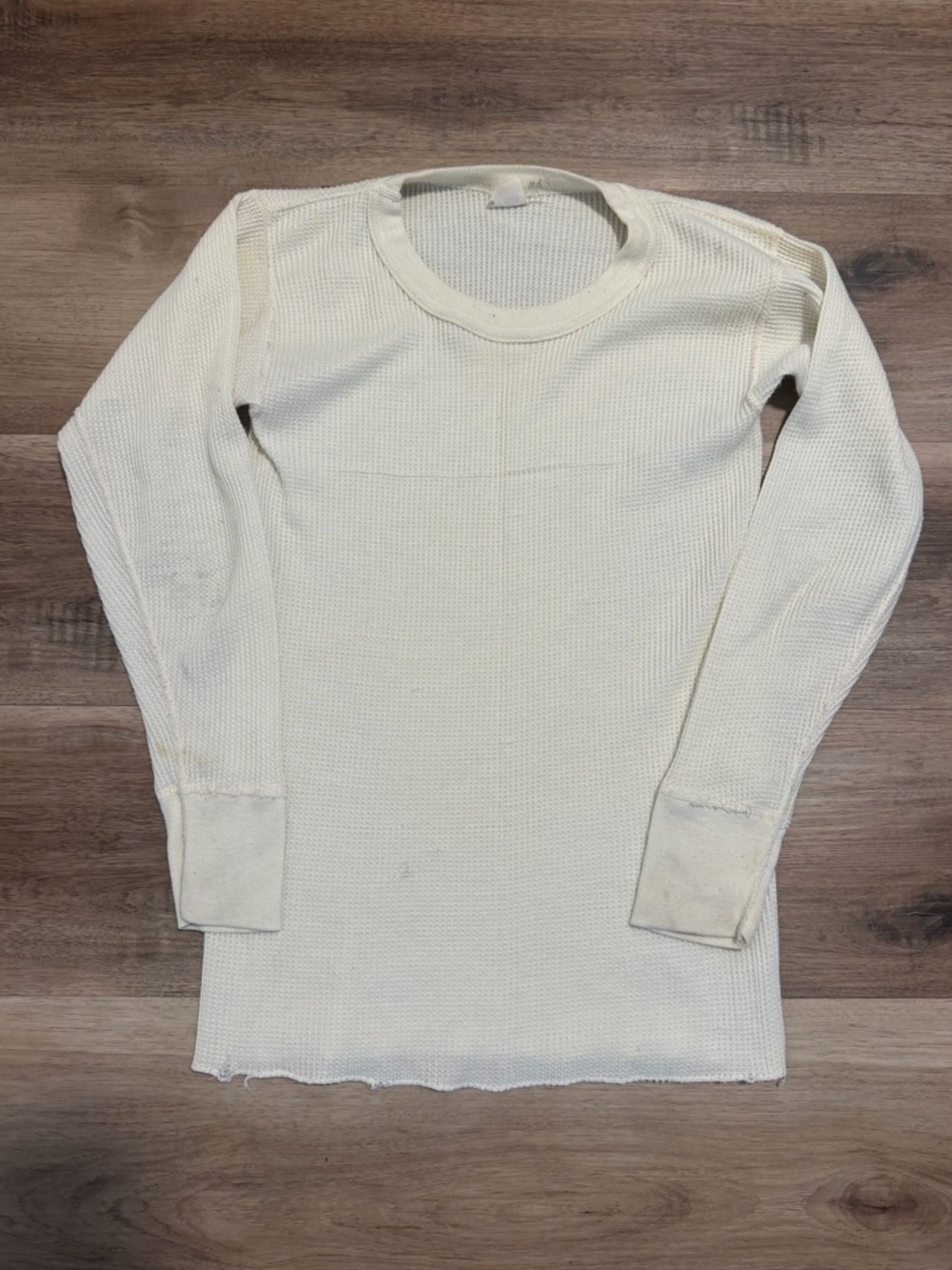 Vintage 70s Ward Waffle Knit Thermal Shirt Size L Made In The USA Base Layer